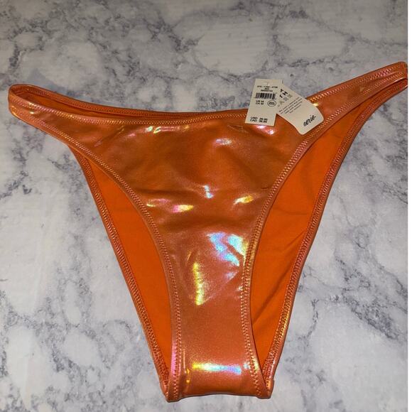 Aerie-Swimwear-Bottoms-Medium-Orange Metallic - Picture 1 of 4